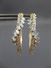 ESTATE .95CT DIAMOND 14K ROSE GOLD ROUND & BAGUETTE HUGGIE HOOP HANGING EARRINGS