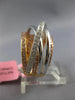 ESTATE LARGE 1.13CT WHITE & PINK DIAMOND 18K WHITE & ROSE GOLD 3D MULTI ROW RING