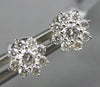 ESTATE .43CT DIAMOND 18KT WHITE GOLD 3D CLASSIC FLOWER STUD EARRINGS