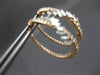 ESTATE .95CT DIAMOND 14K ROSE GOLD ROUND & BAGUETTE HUGGIE HOOP HANGING EARRINGS