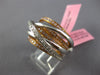 ESTATE LARGE 1.13CT WHITE & PINK DIAMOND 18K WHITE & ROSE GOLD 3D MULTI ROW RING