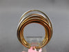 ESTATE LARGE 1.13CT WHITE & PINK DIAMOND 18K WHITE & ROSE GOLD 3D MULTI ROW RING