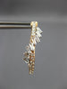 ESTATE .95CT DIAMOND 14K ROSE GOLD ROUND & BAGUETTE HUGGIE HOOP HANGING EARRINGS