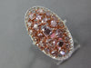 LARGE 3.31CT WHITE & PINK DIAMOND 18K WHITE & ROSE GOLD 3D CLUSTER OVAL FUN RING