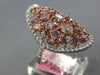 LARGE 3.31CT WHITE & PINK DIAMOND 18K WHITE & ROSE GOLD 3D CLUSTER OVAL FUN RING