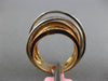 ESTATE LARGE 1.13CT WHITE & PINK DIAMOND 18K WHITE & ROSE GOLD 3D MULTI ROW RING
