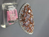 LARGE 3.31CT WHITE & PINK DIAMOND 18K WHITE & ROSE GOLD 3D CLUSTER OVAL FUN RING