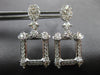 ESTATE 1.72CT DIAMOND 14KT WHITE GOLD 3D OPEN SQUARE OVAL HANGING EARRINGS