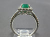 1.28CT DIAMOND & AAA EMERALD 14KT WHITE GOLD CLASSIC SQUARE HALO ENGAGEMENT RING