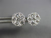 ESTATE LARGE 1.64CT DIAMOND 18KT WHITE GOLD 3D CLUSTER INVISIBLE STUD EARRINGS