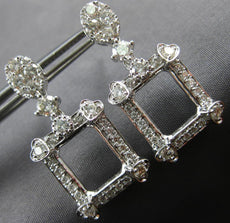 ESTATE 1.72CT DIAMOND 14KT WHITE GOLD 3D OPEN SQUARE OVAL HANGING EARRINGS