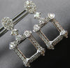 ESTATE 1.72CT DIAMOND 14KT WHITE GOLD 3D OPEN SQUARE OVAL HANGING EARRINGS