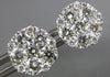 ESTATE LARGE 1.64CT DIAMOND 18KT WHITE GOLD 3D CLUSTER INVISIBLE STUD EARRINGS