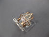 ESTATE WIDE .32CT DIAMOND 14KT WHITE & ROSE GOLD 3D CLASSIC BAR FUN RING