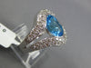 5.52CT DIAMOND & AAA BLUE TOPAZ 14K WHITE GOLD 3D OVAL STATEMENT SEMI BEZEL RING