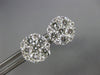 ESTATE LARGE 1.64CT DIAMOND 18KT WHITE GOLD 3D CLUSTER INVISIBLE STUD EARRINGS