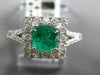 1.28CT DIAMOND & AAA EMERALD 14KT WHITE GOLD CLASSIC SQUARE HALO ENGAGEMENT RING