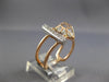 ESTATE WIDE .32CT DIAMOND 14KT WHITE & ROSE GOLD 3D CLASSIC BAR FUN RING