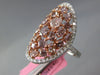 LARGE 3.31CT WHITE & PINK DIAMOND 18K WHITE & ROSE GOLD 3D CLUSTER OVAL FUN RING