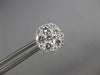 ESTATE LARGE 1.64CT DIAMOND 18KT WHITE GOLD 3D CLUSTER INVISIBLE STUD EARRINGS