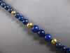 ESTATE AAA LAPIS 14KT YELLOW GOLD 3D GRADUATING BEADED ETERNITY NECKLACE #27779