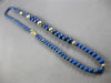 ESTATE AAA LAPIS 14KT YELLOW GOLD 3D GRADUATING BEADED ETERNITY NECKLACE #27779