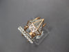 ESTATE WIDE .32CT DIAMOND 14KT WHITE & ROSE GOLD 3D CLASSIC BAR FUN RING