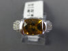 2.42CT DIAMOND & AAA CITRINE 14KT WHITE GOLD CUSHION FILIGREE PROMISE LOVE RING