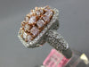 LARGE 2.75CT WHITE & PINK DIAMOND 18K WHITE & ROSE GOLD CLUSTER OCTAGON FUN RING