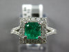 1.28CT DIAMOND & AAA EMERALD 14KT WHITE GOLD CLASSIC SQUARE HALO ENGAGEMENT RING
