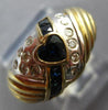 1.31CT DIAMOND & AAA SAPPHIRE 14KT YELLOW GOLD HEART SHAPE PRINCESS & ROUND RING