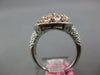 LARGE 2.75CT WHITE & PINK DIAMOND 18K WHITE & ROSE GOLD CLUSTER OCTAGON FUN RING