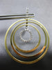 LARGE .60CT DIAMOND 14KT 2 TONE GOLD 3D MULTI CIRCULAR CLIP ON HANGING EARRINGS