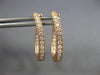 ESTATE .64CT DIAMOND 18KT ROSE GOLD 3D INSIDE OUT OVAL HUGGIE HANGING EARRINGS