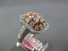 LARGE 2.75CT WHITE & PINK DIAMOND 18K WHITE & ROSE GOLD CLUSTER OCTAGON FUN RING