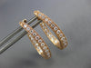 ESTATE .64CT DIAMOND 18KT ROSE GOLD 3D INSIDE OUT OVAL HUGGIE HANGING EARRINGS