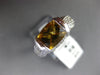 2.42CT DIAMOND & AAA CITRINE 14KT WHITE GOLD CUSHION FILIGREE PROMISE LOVE RING