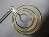 LARGE .60CT DIAMOND 14KT 2 TONE GOLD 3D MULTI CIRCULAR CLIP ON HANGING EARRINGS