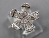 ESTATE .42CT DIAMOND 14KT WHITE GOLD CLASSIC ROUND & BAGUETTE FLOWER LOVE RING