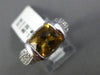 2.42CT DIAMOND & AAA CITRINE 14KT WHITE GOLD CUSHION FILIGREE PROMISE LOVE RING