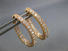 ESTATE .64CT DIAMOND 18KT ROSE GOLD 3D INSIDE OUT OVAL HUGGIE HANGING EARRINGS