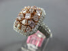 LARGE 2.75CT WHITE & PINK DIAMOND 18K WHITE & ROSE GOLD CLUSTER OCTAGON FUN RING