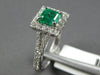 1.28CT DIAMOND & AAA EMERALD 14KT WHITE GOLD CLASSIC SQUARE HALO ENGAGEMENT RING