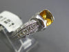 2.42CT DIAMOND & AAA CITRINE 14KT WHITE GOLD CUSHION FILIGREE PROMISE LOVE RING