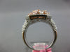 LARGE 2.75CT WHITE & PINK DIAMOND 18K WHITE & ROSE GOLD CLUSTER OCTAGON FUN RING