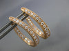 ESTATE .64CT DIAMOND 18KT ROSE GOLD 3D INSIDE OUT OVAL HUGGIE HANGING EARRINGS