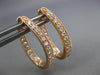 ESTATE .64CT DIAMOND 18KT ROSE GOLD 3D INSIDE OUT OVAL HUGGIE HANGING EARRINGS