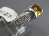 2.42CT DIAMOND & AAA CITRINE 14KT WHITE GOLD CUSHION FILIGREE PROMISE LOVE RING