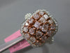 LARGE 2.75CT WHITE & PINK DIAMOND 18K WHITE & ROSE GOLD CLUSTER OCTAGON FUN RING