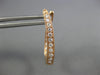 ESTATE .64CT DIAMOND 18KT ROSE GOLD 3D INSIDE OUT OVAL HUGGIE HANGING EARRINGS